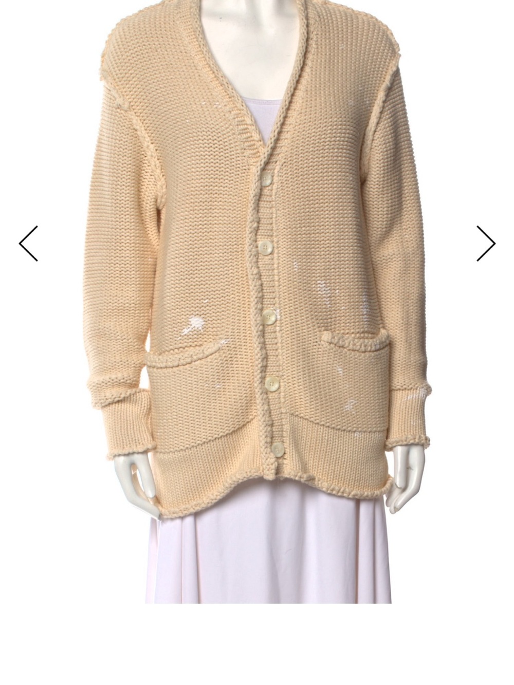 R13 Cream Chunky Knit Button-Up Cardigan